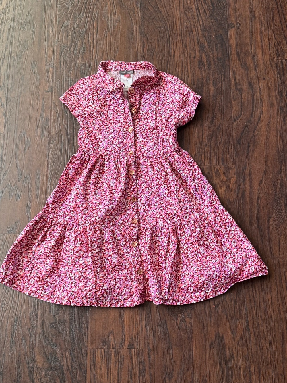 Vince Camuto Pink Floral Button-Front Sundress